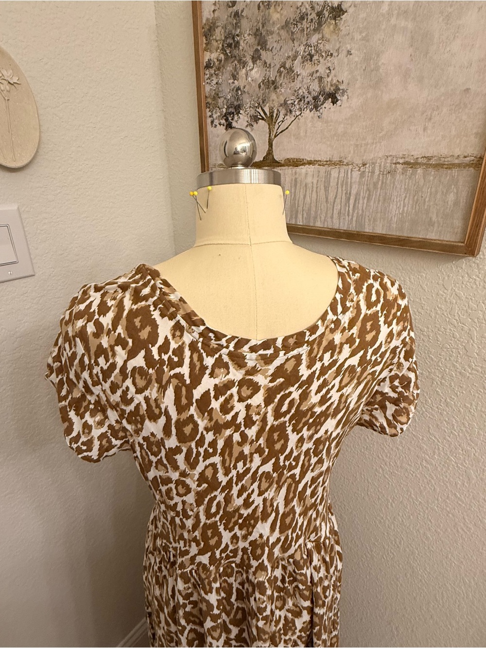 Soft Surroundings Kara Leopard-Print Midi Dress sz L - Picture 8 of 13